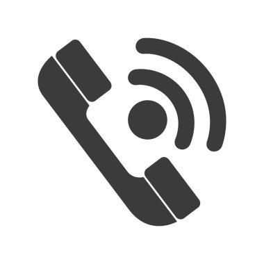 Telefon izole düz simge siyah ve beyaz renklerde.