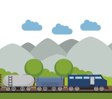 Demiryolu tren izole simgesi tasarım