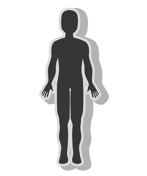 Male body silhouette , — Stock Vector