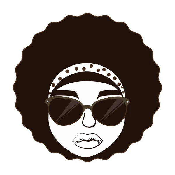 Hippi afro kadın , — Stok Vektör