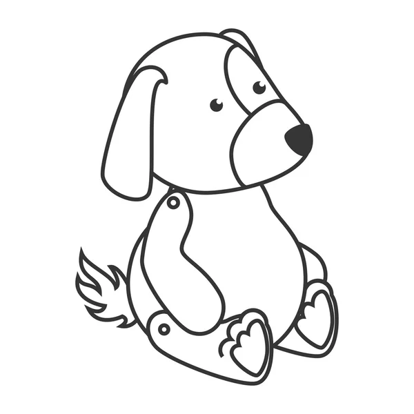 Teddy hond speelgoed pictogram vectorillustratie — Stockvector