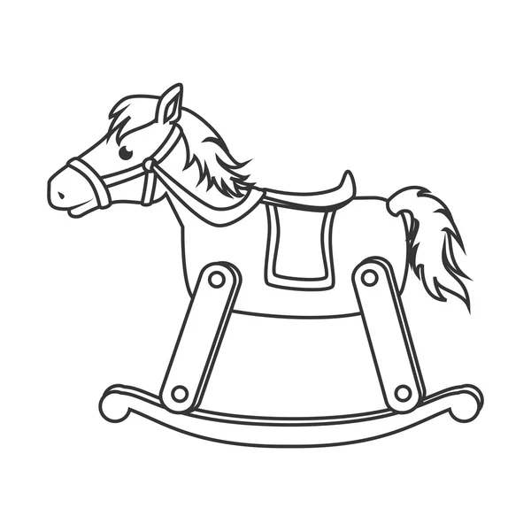 Juguete de caballo de madera icono vector ilustración — Archivo Imágenes Vectoriales