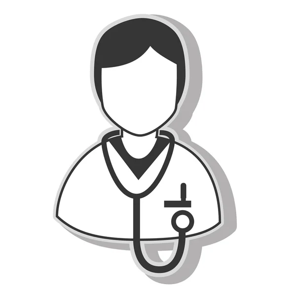 Doctor stetoskop profil , — Stock vektor