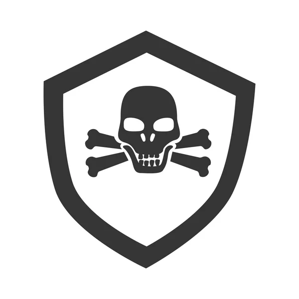 Danger badge skull icon vector illustration — Stock Vector