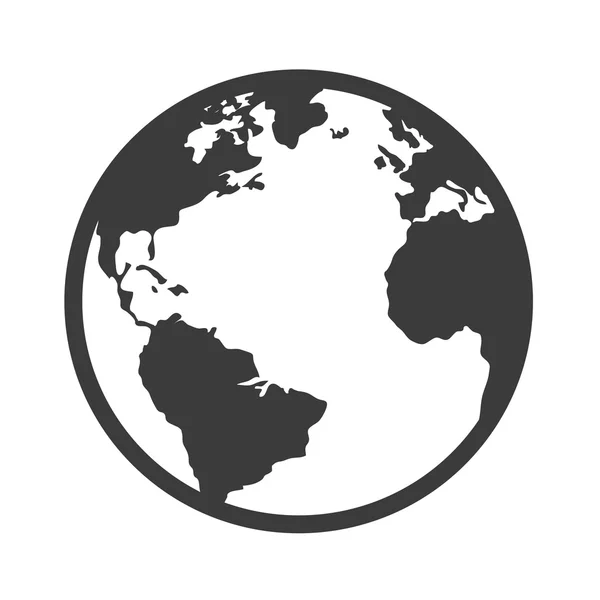 Terra mundo planeta ícone vetor ilustração —  Vetores de Stock