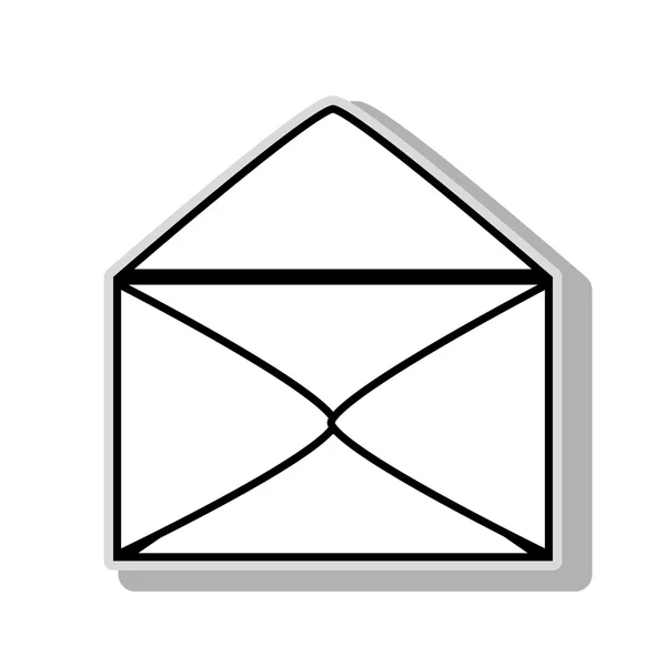 Correo electrónico o correo electrónico aislado icono plano . — Archivo Imágenes Vectoriales