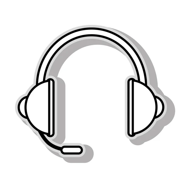 Auriculares dispositivo informático icono vector ilustración diseño gráfico — Vector de stock