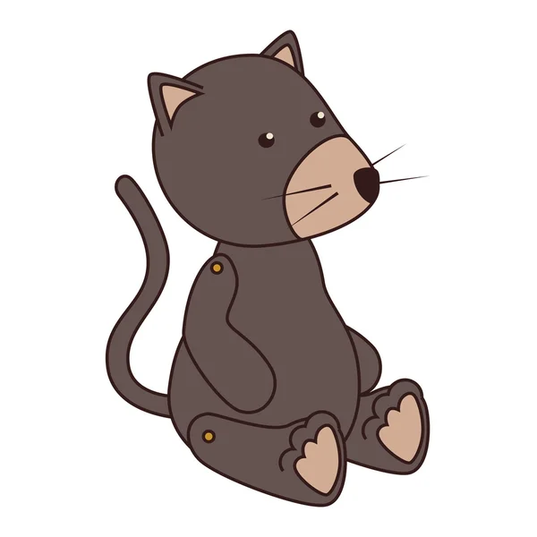 Teddy kat speelgoed pictogram vectorillustratie — Stockvector