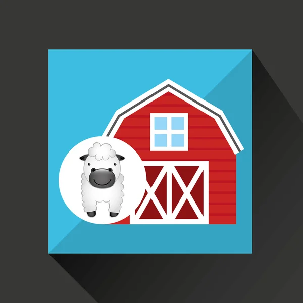 Ferme campagne animal design — Image vectorielle