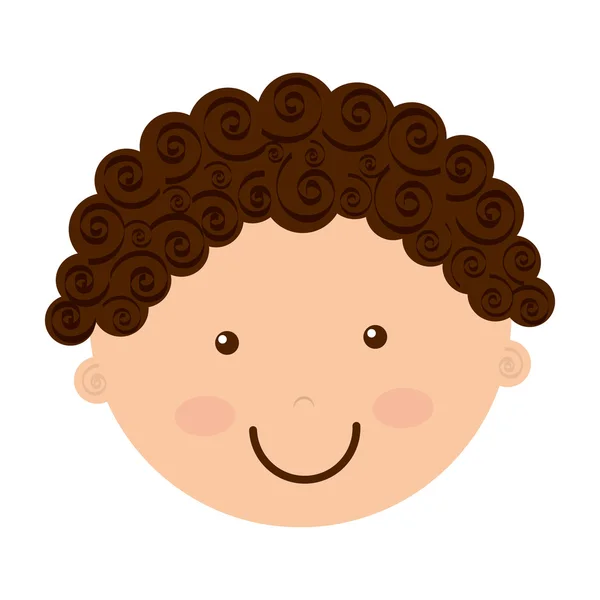 Mały chłopiec uśmiech ikona — Wektor stockowy