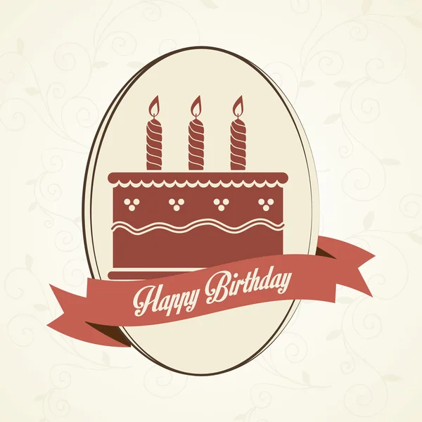 Grattis på födelsedagen kaka isolerade ikon design — Stock vektor