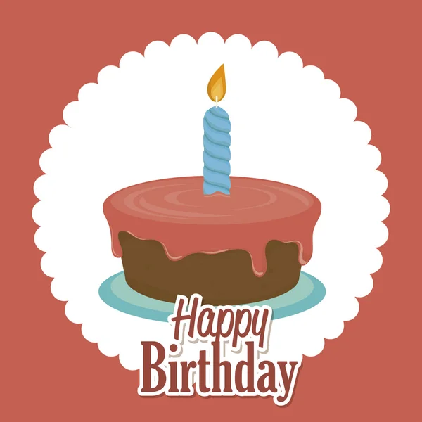 Happy birthday cake  isolated icon design — Stock Vector