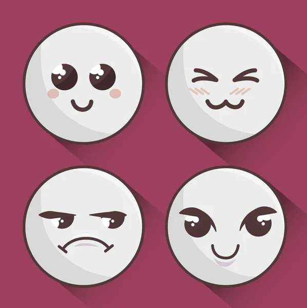 Set van emoticons geïsoleerd pictogram ontwerp — Stockvector