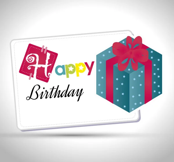 Happy birthday gift isolated icon design — Stock Vector