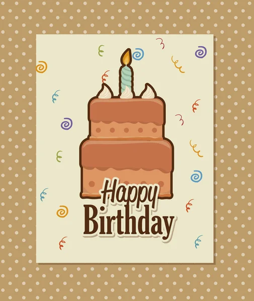 Щасливий день народження торт ізольований дизайн значка — стоковий вектор