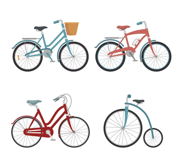 Σύνολο των μοντέλων σχεδιασμού απομονωμένες εικονίδιο ποδήλατα — Διανυσματικό Αρχείο