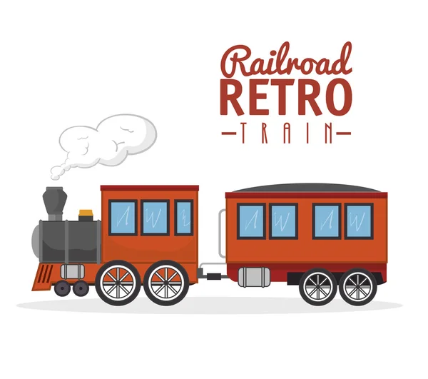 Railroad train isolated icon design — Stock Vector