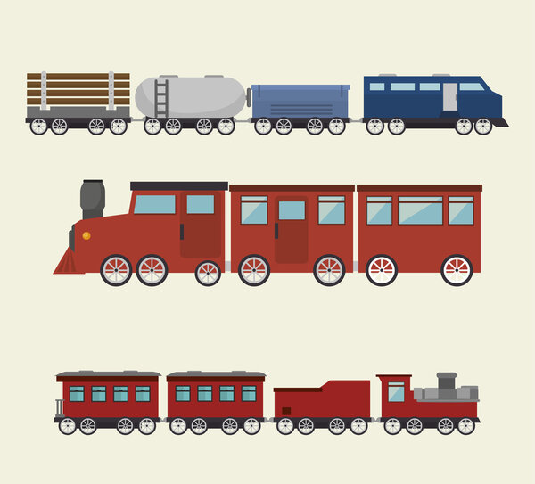 Дизайн иконок железнодорожного поезда
