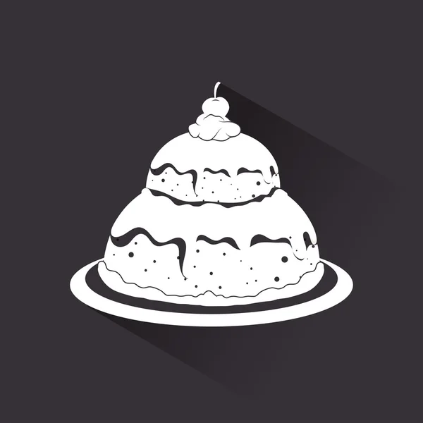 Design de ícone de bolo delicioso isolado — Vetor de Stock