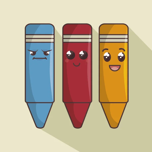 Crayons design de ícone de caráter isolado —  Vetores de Stock