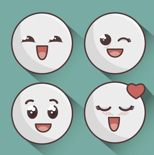 Set of emoticons isolated icon design — Stock Vector