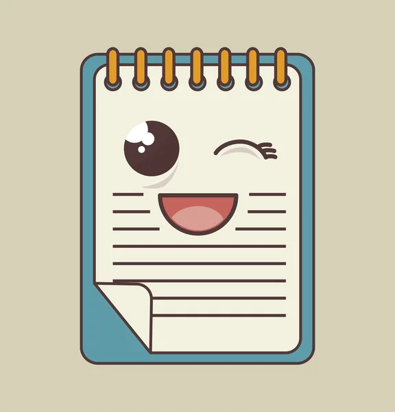 Notebook karakter geïsoleerd pictogram ontwerp — Stockvector
