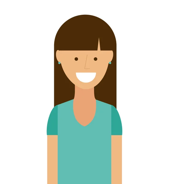 Mujer mujer joven icono — Vector de stock