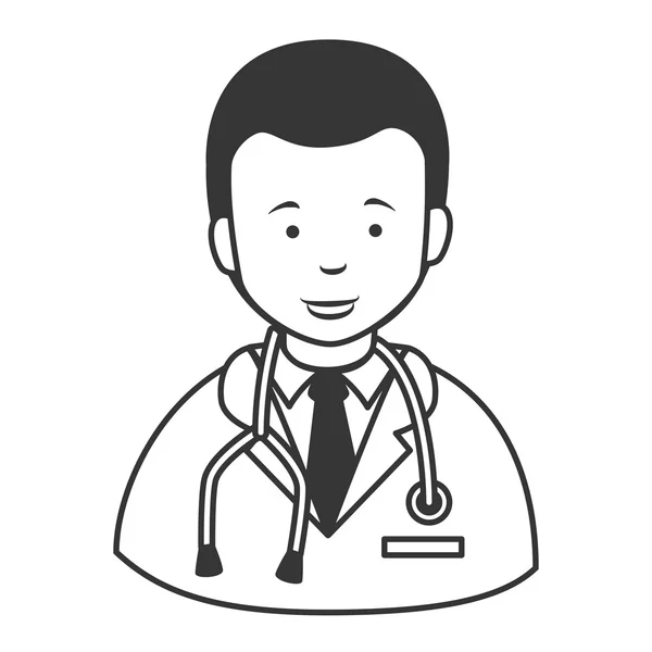 Doctor estetoscopio icono de perfil — Vector de stock