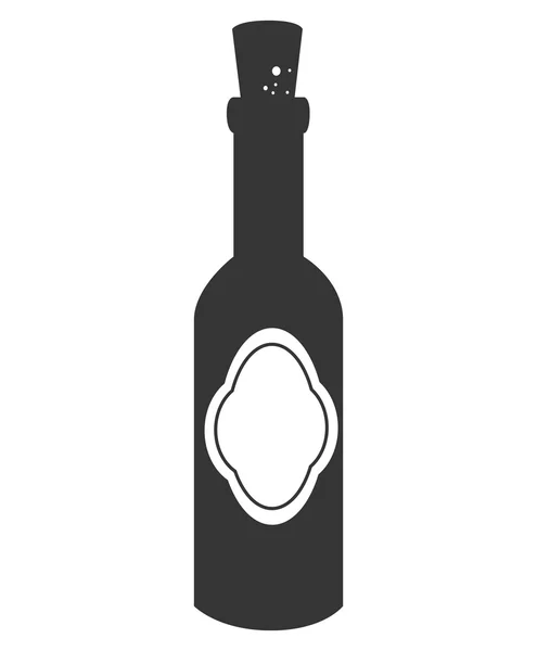Wein Glas Flasche Symbol Vektor Illustration — Stockvektor