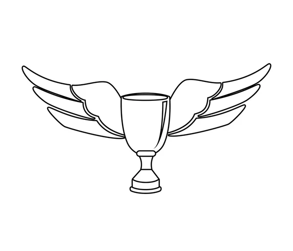 Trophy cup wings icon vector illustration — Stock Vector