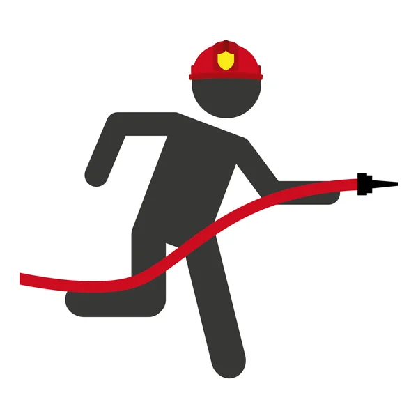 Manguera bombero hombre icono — Vector de stock