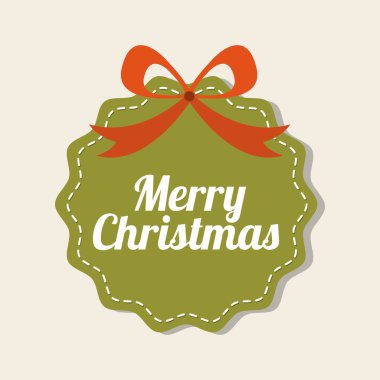 papyon simgeli etiket. Neşeli Noel tasarım. Vektör grafiği