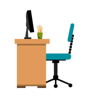 Office iş yerinde izole simgesi