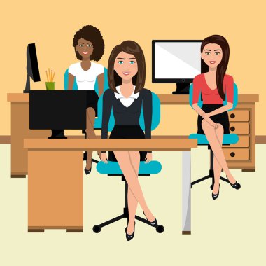 çalışma alanında iş kadınları izole simgesi