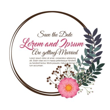 çiçek düğün davetiyesi izole simgesi