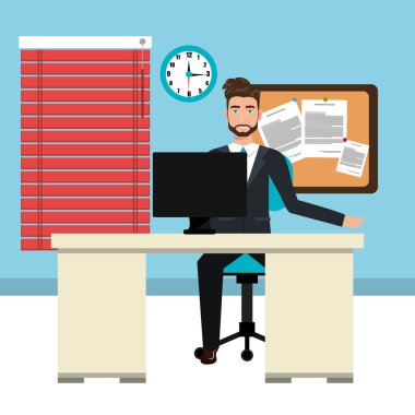 işadamı çalışma alanında simgesi tasarım izole