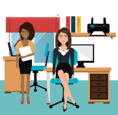 çalışma alanında iş kadınları izole simgesi