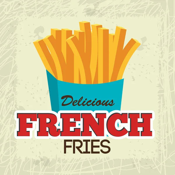 Franse frietjes geïsoleerd pictogram ontwerp — Stockvector