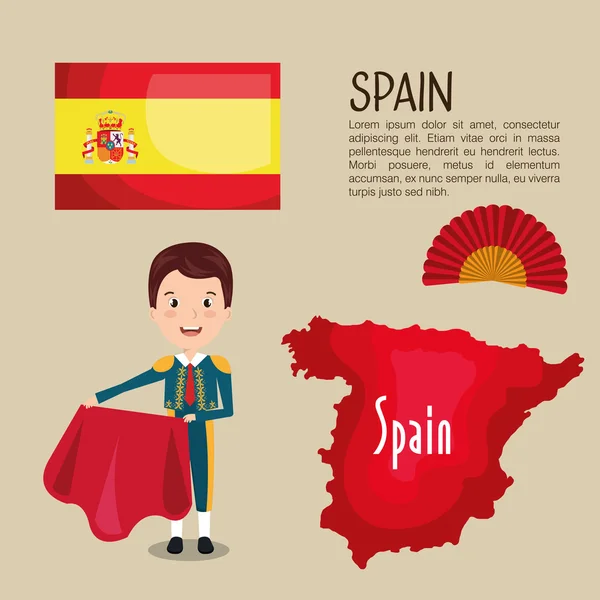 Ícones da cultura espanhola design de ícone isolado —  Vetores de Stock