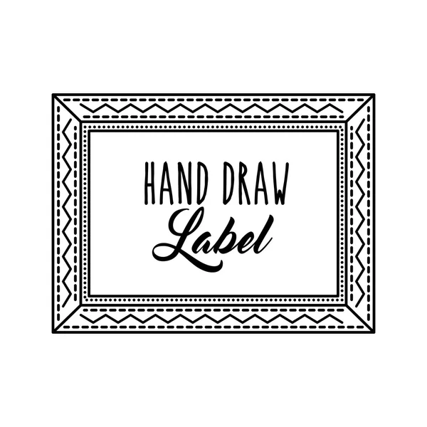 Frame icon. Hand draw label design. Vector graphic — Stock Vector