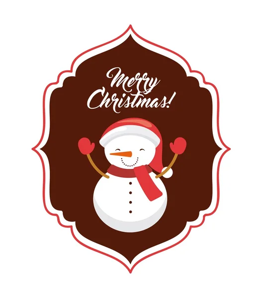 Snowman cartoon icon. — Stock Vector