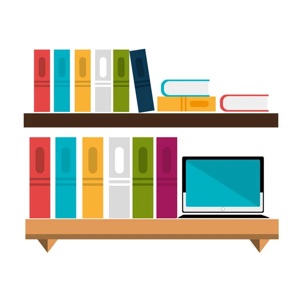 Office bookcase isolated icon design — Stock Vector