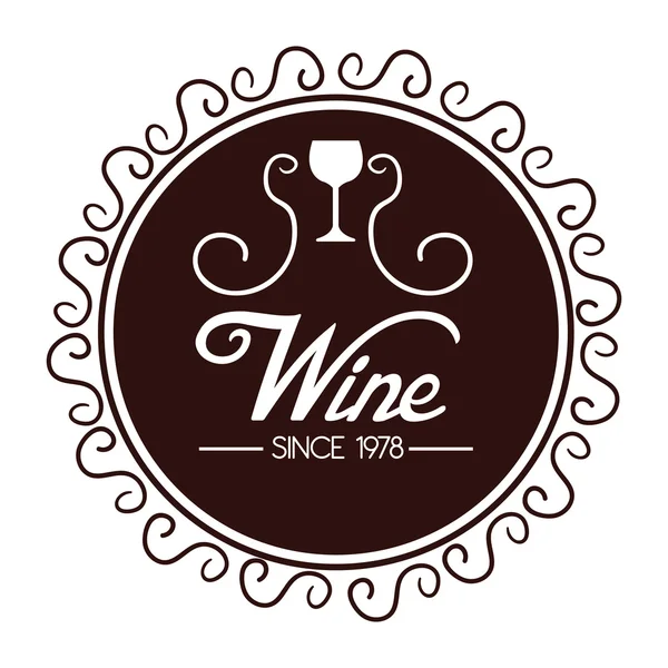 Sceau de vin de qualité icône isolée design — Image vectorielle