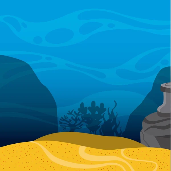 Icône paysage sous-marin . — Image vectorielle