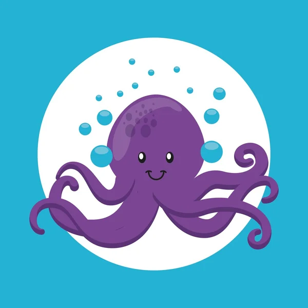 Octupus pictogram. Sea life ontwerp. — Stockvector