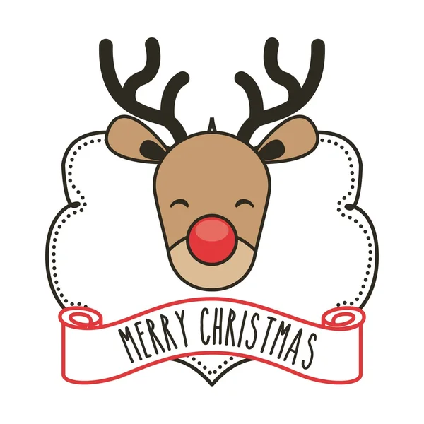 Reindeer icon. Merry Christmas design — Stock Vector