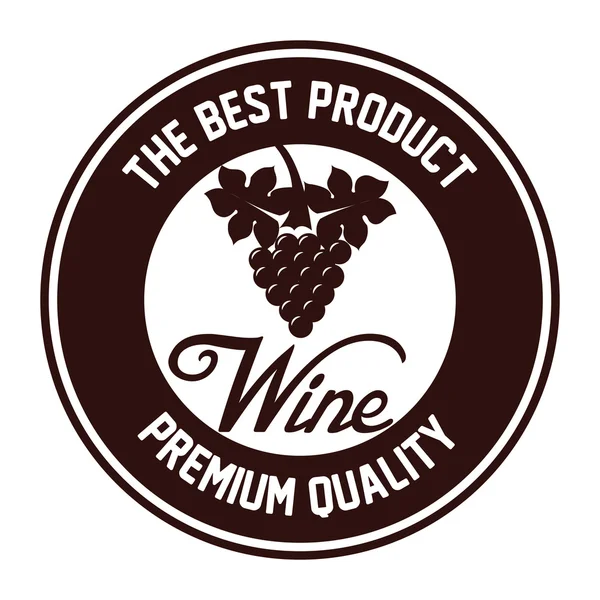 Seal of quality wine isolated icon design — Stock Vector