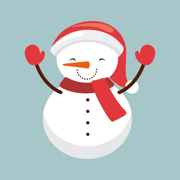 Икона снеговика. Веселого Рождества! . — стоковый вектор