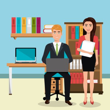 çalışma alanında iş adamları izole simgesi