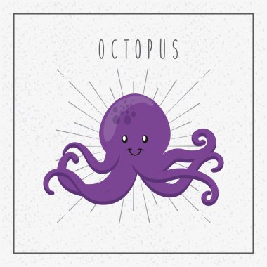 Octupus simgesi. Deniz yaşam tasarım.  